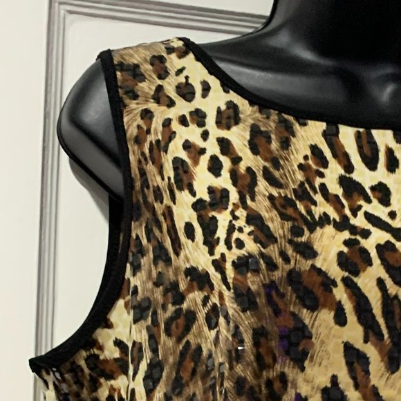 ADRESSING WOMAN ANIMAL PRINT SEQUIN CAMISOLE AND MATCHING JACKET SIZE L - Picture 16 of 16